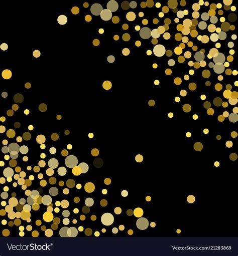 Golden confetti on a black background Royalty Free Vector