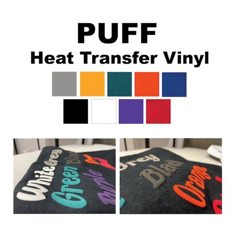 PUFF HTV vinyl Puff htv 20 x 12 19 COLORS heat - Etsy.de