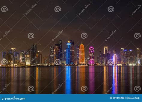 Panoramic Doha Sky Line Qatar Editorial Photo - Image of evening ...