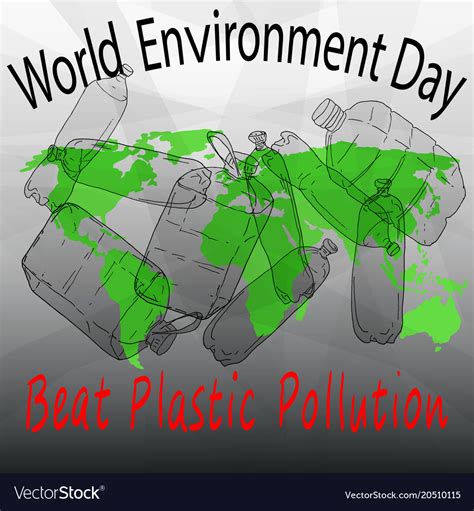 Beat plastic pollution world environment day Vector Image