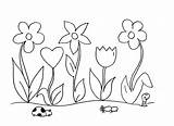 Flower Garden Coloring Pages Kids sketch template