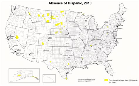 Counties of the U.S. with fewer than 25 Black [Asian, Hispanic ...