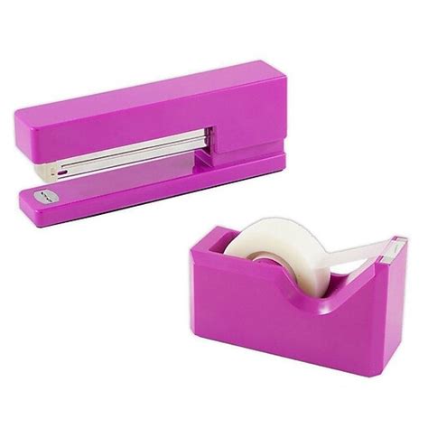 JAM Paper® Office & Desk Sets, 1 Stapler & 1 Tape Dispenser, Fuchsia ...