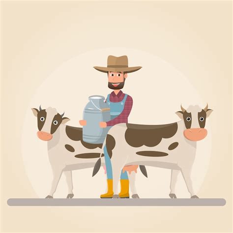 Premium Vector | Farmer cartoon character