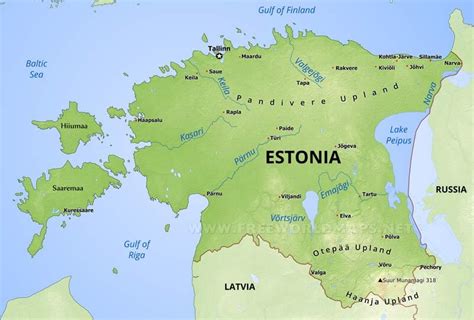 Estonia Physical Map