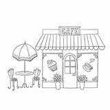 Paris Cafe Coloring Pages sketch template