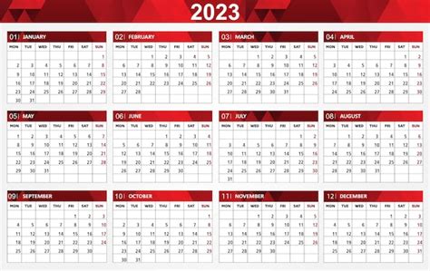 Calendario planner 2023 settimana inizio lunedì | Vettore Premium