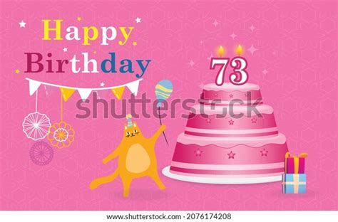 Happy 73 Birthday Greeting Card Vector Stock Vector (Royalty Free) 2076174208 | Shutterstock