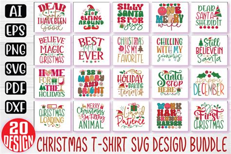 Christmas SVG And T-shirt Design Bundle, Christmas Quotes SVG Design T-shirt Bundle, Vector ...