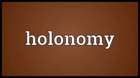 Holonomy Meaning - YouTube