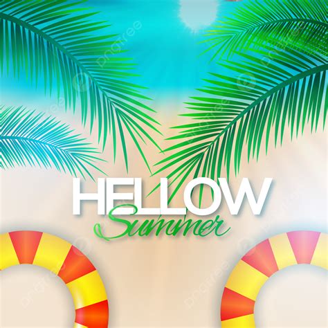 Hello Summer Background Illustration Palm Tree Design, Summer, Design ...