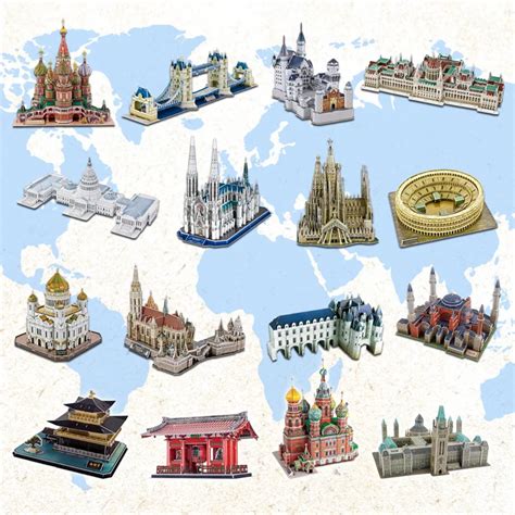 hot selling 3d difficult architecture Jigsaw puzzle model paper diy learning&educational popular ...