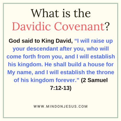 The Davidic Covenant and its Preserving Power on the Nation of Israel. | Mind On Jesus