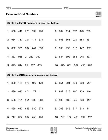 Even Numbers and Odd Numbers (Set 1) – Childrens Homeschool Books ...