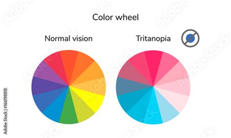 vector illustration, infographics, color wheel, palette, normal vision ...