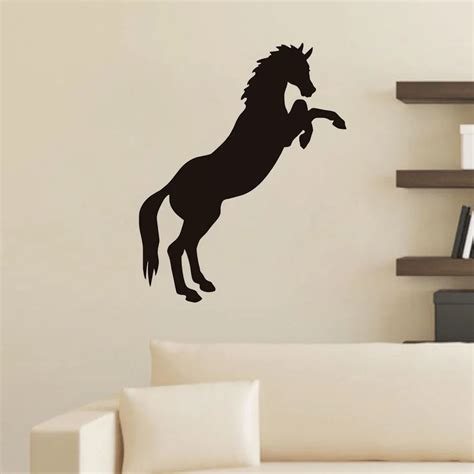 DCTOP Black Horse Silhouette Animal Wall Stickers For Living Room PVC ...