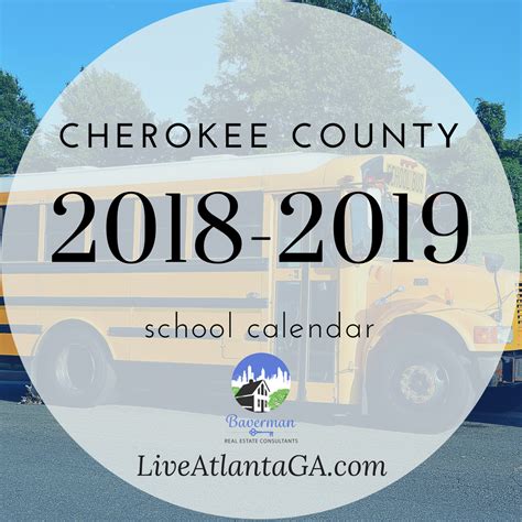 Cherokee County School Calendar 2018-2019 - Baverman Real Estate ...