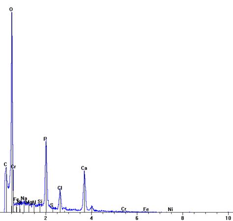 Spectre EDS au MEB d'une chlorapatite de la météorite NWA 5363, une ...