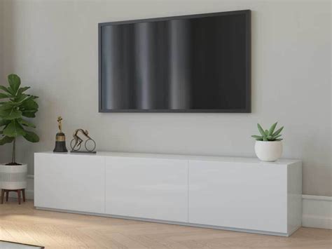 1.8m High White Gloss Suprilla TV Unit