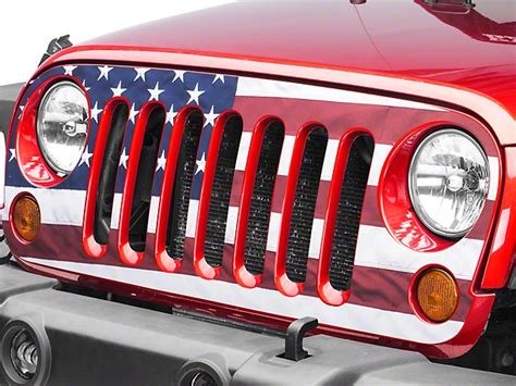 Jeep Wrangler Full Color American Flag Grille Decal (07-18 Jeep Wrangler JK) - Free Shipping