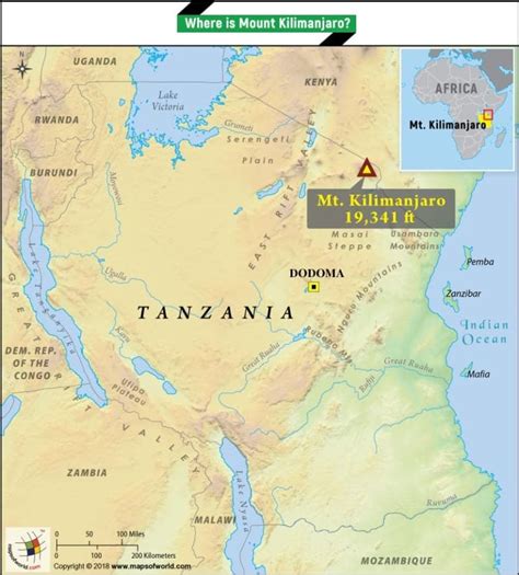 Where is Mount Kilimanjaro | Mount Kilimanjaro on the Map