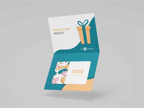 Free Floating Gift Card Mockup (PSD)