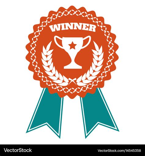 Winner award badge with wheat wreath Royalty Free Vector