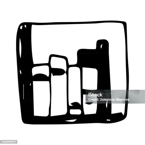 Vector Illustration Of A Black And White Bookshelf Stock Illustration ...