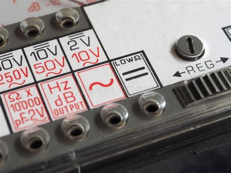 Electrical Symbol on Vintage Analog Multimeter Stock Image - Image of ...