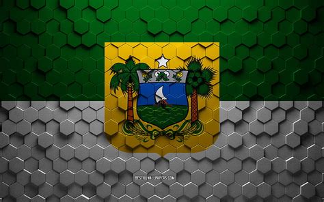 Flag of Rio Grande do Norte, honeycomb art, Rio Grande do Norte hexagons flag, Rio Grande do ...