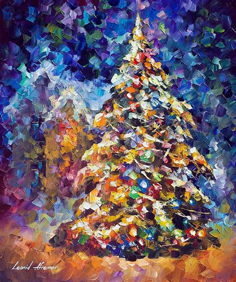 FIR-TREE (Christmas Tree) — PALETTE KNIFE Oil Painting On Canvas By ...