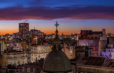 Wallpaper twilight, sunset, Argentina, dusk, downtown, blue hour ...