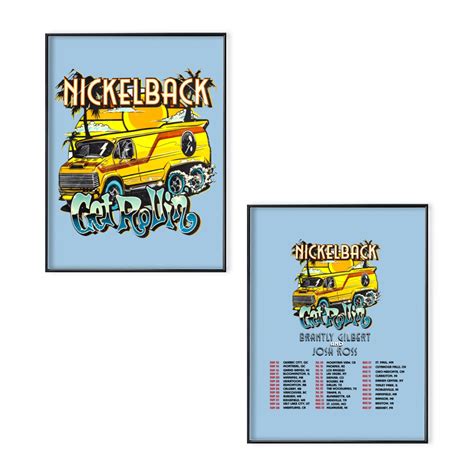 Nickelback Band Concert 2023 Poster Set, Nickelback Get Rollin Tour ...