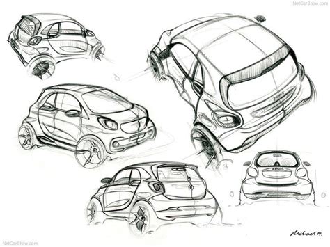 2015 Smart Fortwo Car Design Sketch, Car Sketch, Sketch Book, Line ...