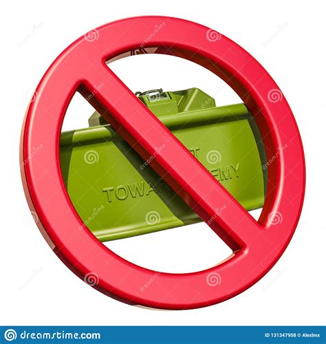 Forbidden Sign With Anti-personnel Mine, 3D Rendering Stock ...