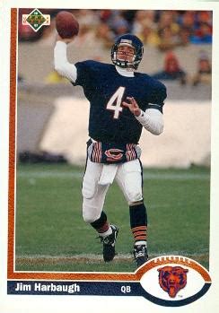 Jim Harbaugh Football Card (Chicago Bears) 1991 Upper Deck #322