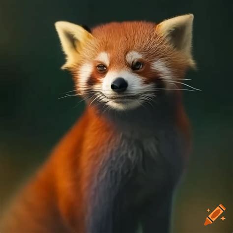 Red fox and red panda hybrid creature on Craiyon