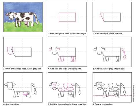 Draw a Cow - Art Projects for Kids