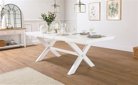 Grange Extending Dining Table, 180-220cm, White Wood Only £649.99 ...