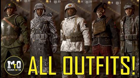 CALL OF DUTY WWII - ALL OUTFITS - COSTUMES - UNIFORMS SHOWCASE (WINTER ...