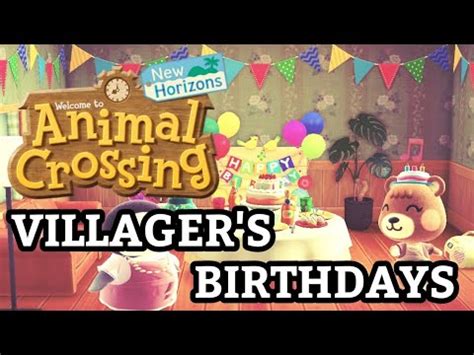 All Villager Birthdays | Animal Crossing New Horizons - YouTube