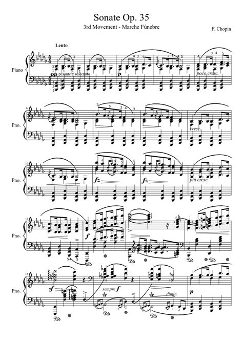 Chopin - Funeral March sheet music download free in PDF or MIDI