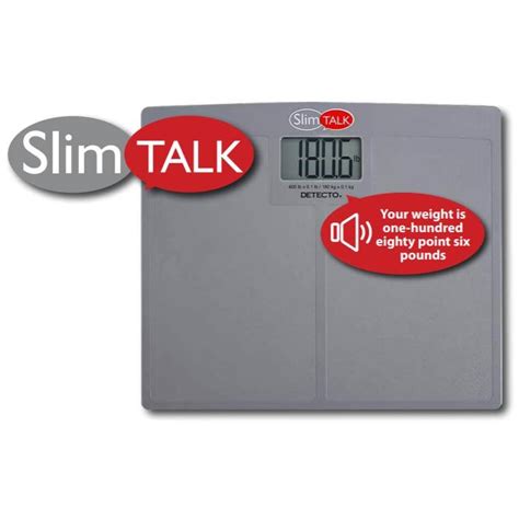 Detecto SlimTALK Digital Low-Profile Talking Scale 400 lb Capacity