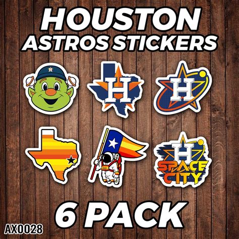 Houston Astros Stickers 6-pack 2 Inch Waterproof Laminated - Etsy