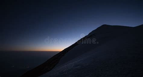 Glacier, Peak and Slope of Mount Ararat at Sunrise on the Ascent Stock ...