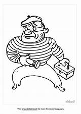 Robber Coloring Page sketch template