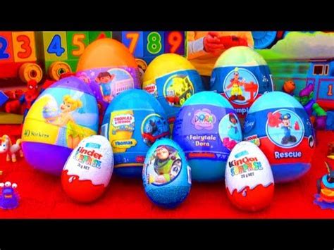 10 Surprise Eggs Unboxing Kinder Surprise Dora The Explorer Toy Story Mickey Mouse Thomas Easter!