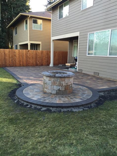 Raised Fire Pit and Patio Build - Tukwila, WA - Transitional - Patio - Seattle - by Xavier ...