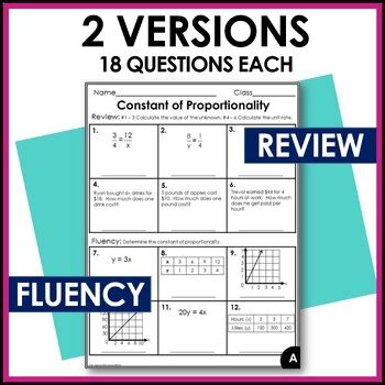 Constant of Proportionality Worksheets by Make Sense of Math | TPT