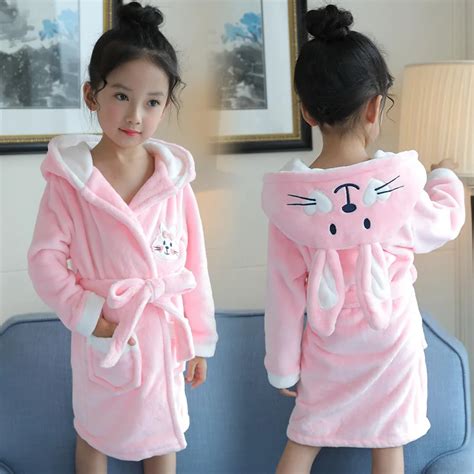 Autumn New 2018 Princess Nightgown baby girls Winter Robe kids Long Sleepwear Bathrobe children ...